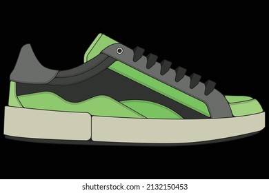 Vector sneakers shoes for training, running shoe vector illustration. Sport shoes color full.
