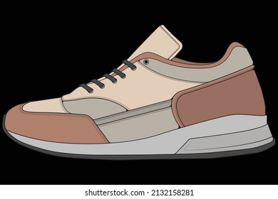 Vector sneakers shoes for training, running shoe vector illustration. Sport shoes color full.
