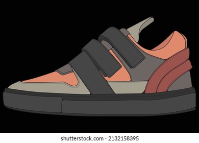 Vector sneakers shoes for training, running shoe vector illustration. Sport shoes color full.
