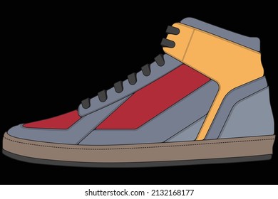 Vector sneakers shoes for training, running shoe vector illustration. Sport shoes color full.
