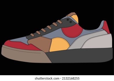 Vector sneakers shoes for training, running shoe vector illustration. Sport shoes color full.
