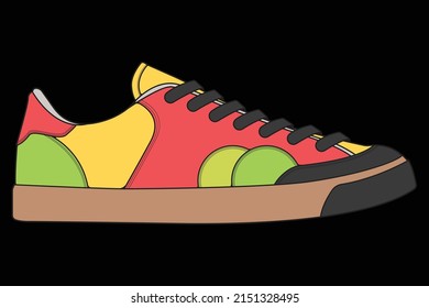 Vektor-Turnschuhe für das Training, Laufschuh, Vektorgrafik. Sportschuhfarbe voll.
