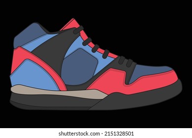 Vector sneakers shoes for training, running shoe vector illustration. Sport shoes color full.

