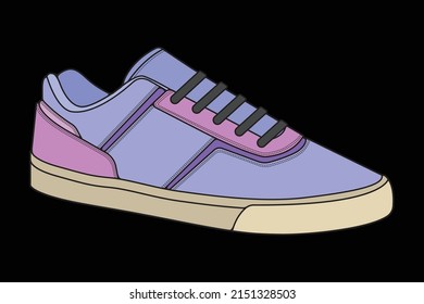 Vector sneakers shoes for training, running shoe vector illustration. Sport shoes color full.
