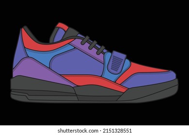 Vector sneakers shoes for training, running shoe vector illustration. Sport shoes color full.
