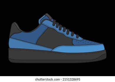 Vector sneakers shoes for training, running shoe vector illustration. Sport shoes color full.
