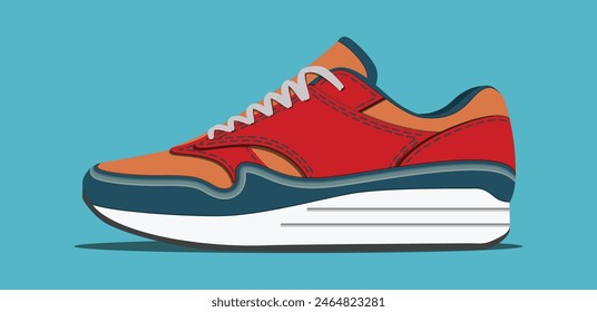 Vector sneakers shoes for training, running shoe vector illustration. Sport shoes color full.