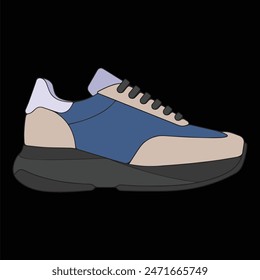 Vector sneakers shoes for training, sneakers shoe vector illustration. Sneakers color full.
