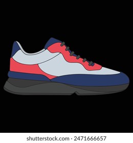 Vector sneakers shoes for training, sneakers shoe vector illustration. Sneakers color full.