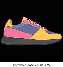 Vector sneakers shoes for training, sneakers shoe vector illustration. Sneakers color full.