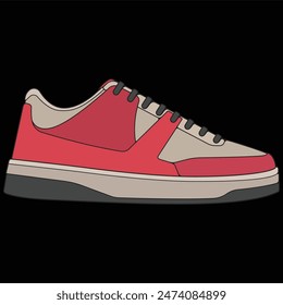 Vector sneakers shoes for training, sneakers shoe vector illustration. Sneakers color full.