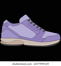 Vector sneakers shoes for training, sneakers shoe vector illustration. Sneakers color full.