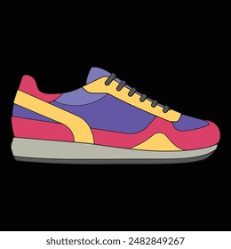 Vector sneakers shoes for training, sneakers shoe vector illustration. Sneakers color full.