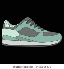 Vector sneakers shoes for training, sneakers shoe vector illustration. Sneakers color full.