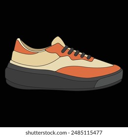 Vector sneakers shoes for training, sneakers shoe vector illustration. Sneakers color full.