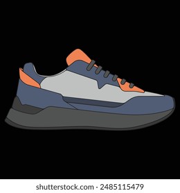 Vector zapatillas de deporte zapatos para el entrenamiento, zapatillas de Ilustración vectorial de zapatos. Zapatillas de color lleno.