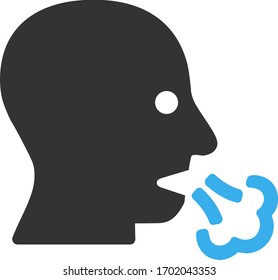 Vector sneeze flat icon. Vector pictogram style is a flat symbol sneeze icon on a white background.