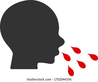 Vector sneezing man flat icon. Vector pictograph style is a flat symbol sneezing man icon on a white background.