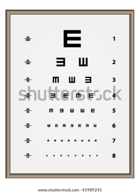 Vector Snellen Eye Test Chart Stock Vector Royalty Free 45989245 4097