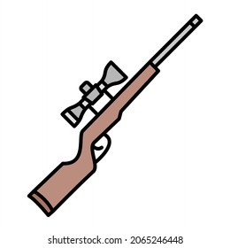 Vector Sniper Filled Outline Icon Design
