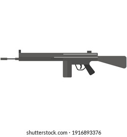 Vector sniper rifle. Automatic HKG3 isolated on white background. Armament unit. Military weapon. Tactical firearm
