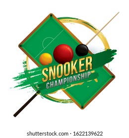 Vector Of Snooker Championship Label, Logo And Badge Design. Sport Concept