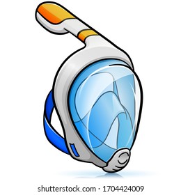 Vector snorkelling mask design isolated