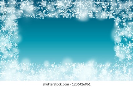 Vector Snow Background. Christmas Magic Illustration. Glitter Snowflakes Background. Fantasy  Snowstorm Illustration Design.