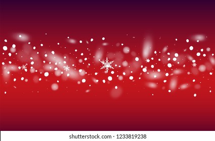 Vector Snow Background. Fantasy Holiday Vector Illustration. Background with Flying Snowflakes. Magic Blizzard Illustration Design.