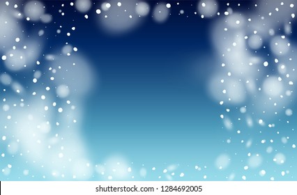 Vector Snow Background. Fantasy Holiday Vector Illustration. Glitter White Snow Background. Fantasy  Snowstorm Illustration Design.