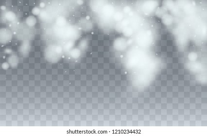 Vector Snow Background. Happy Winter Holiday Illustration Template. Realistic Falling Snow Background. Magic Blizzard Illustration Design.