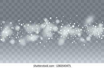 Vector Snow Background. Happy Winter Holiday Illustration Template. Glitter Snowflakes Background. Fantasy  Snowstorm Illustration Design.