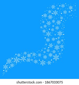 Fondo de nieve vectorial. Plantilla de ilustración de feliz feriado de invierno. Diseño de la Ilustración Fantasy Snowstorm.