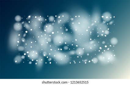 Vector Snow Background. Holiday Illustration for Happy New Year Card. Isolated Snowflakes Background. Magic Blizzard Illustration Design.