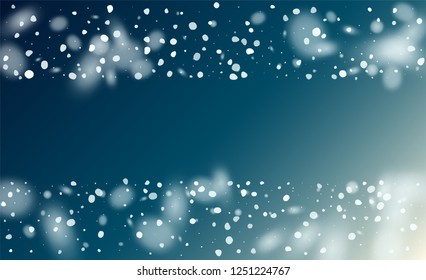 Vector Snow Background. Holiday Illustration for Happy New Year Card. Background with Flying Snowflakes. Magic Blizzard Illustration Design.