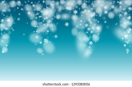 Vector Snow Background. Illustration for Merry Christmas Design. Isolated Snowflakes Background. Fantasy  Snowstorm Illustration Design.
