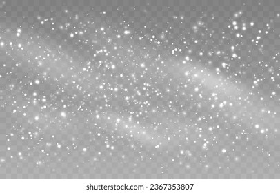 Png de fondo de nieve vectorial. Nieve. Nevada, ventisca, invierno. Cae copos de nieve. Fondo de Navidad.