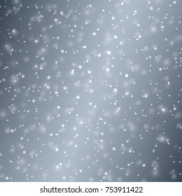 Vector snow background. Snowflake vector. Falling Christmas snow. Snowflakes decoration effect.