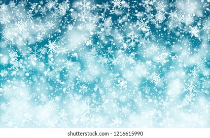 Vector Snow Background. Winter Holiday Illustration. Glitter White Snow Background. Fantasy  Snowstorm Illustration Design.