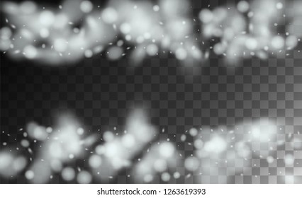 Vector Snow Background. Winter Holiday Illustration. Isolated Snowflakes Background. Fantasy  Snowstorm Illustration Design.