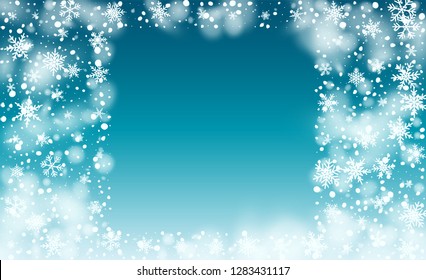 Vector Snow Background. Winter Holiday Illustration. 2019 Celebration Background. Magic Blizzard Illustration Design.