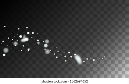 Vector Snow Background. Winter Holiday Illustration. Isolated Snowflakes Background. Fantasy  Snowstorm Illustration Design.