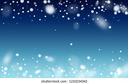 Vector Snow Background. Winter Snowy Vector Illustration. Glitter Snowflakes Background. Fantasy  Snowstorm Illustration Design.