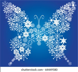 vector snow butterfly
