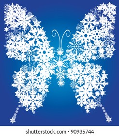 vector snow butterfly