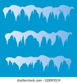 Vector snow cap for design and decoration of Christmas greeting cards.