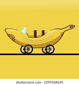 Vektorschneekarte und -rolle aus Bananenformen