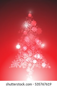 Vector : Snow flake christmas tree concept