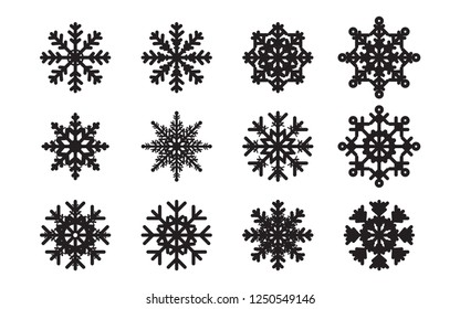 Vector Snow Flakes. 12 different kinds of snow flakes.