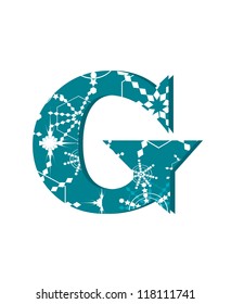 vector snow font letter G
